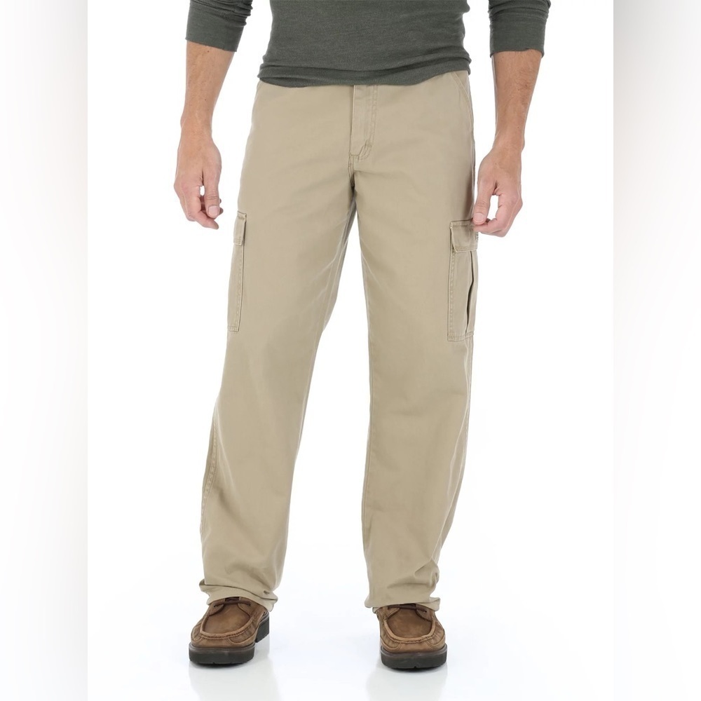 Wrangler Ripstop Cargo Pant Khaki Beige Workwear Carpenter Sz 38x32